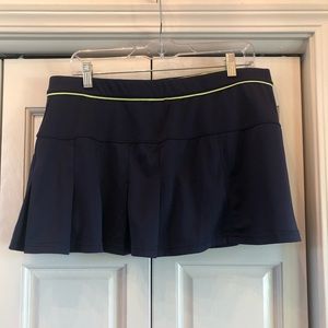 Bollé tennis skirt, navy & lime green, XL